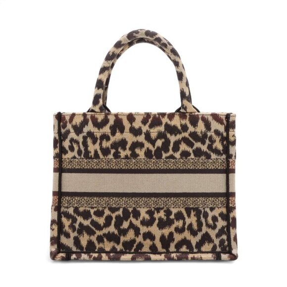 Christian Dior Leopard Small Canvas Book Tote Bag - Picture 2 of 11